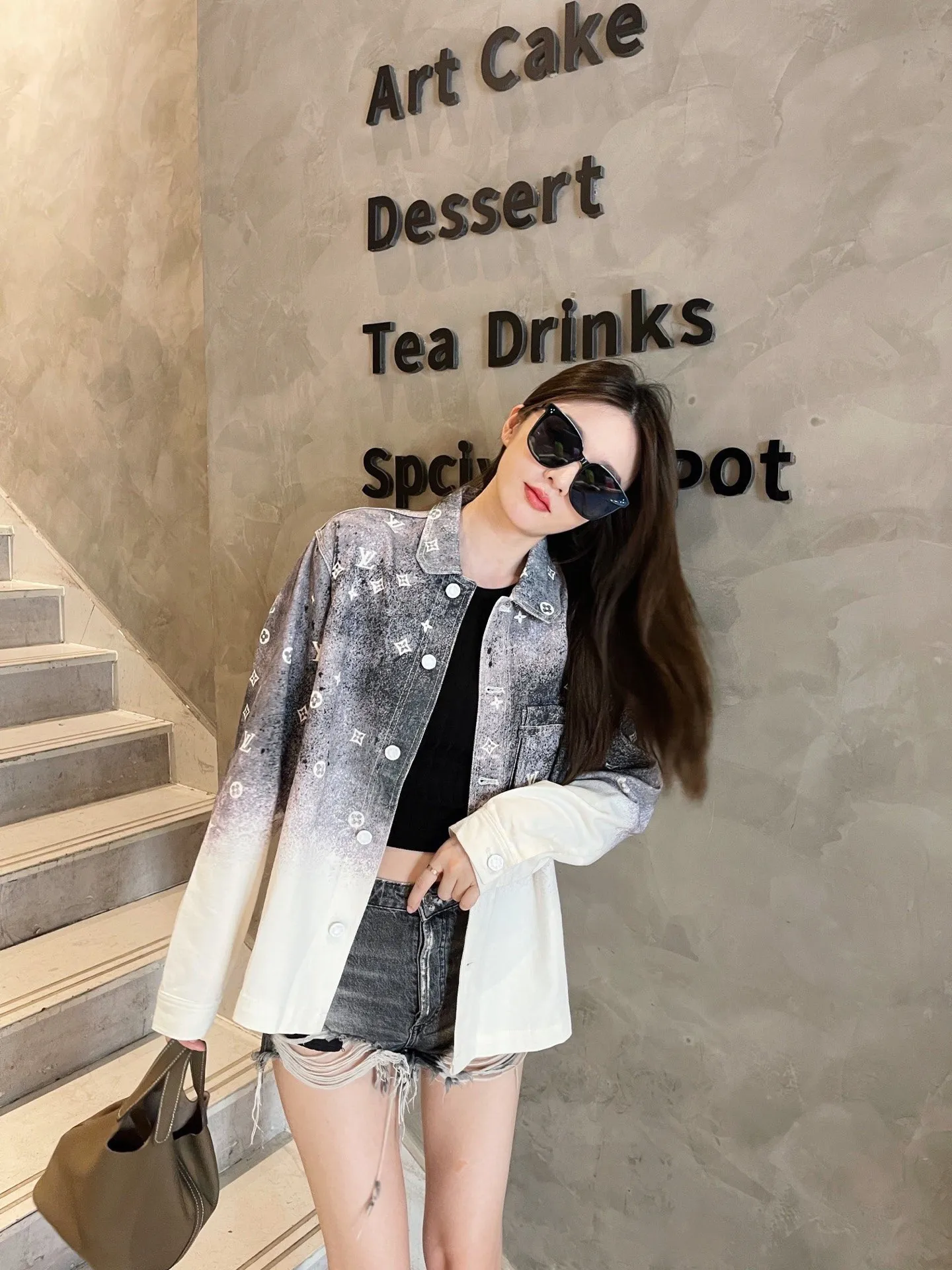 Louis Vuitton/Louis Vuitton starry sky rendering presbyopic gradient denim shirt jacket